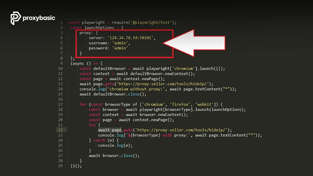 Managing Proxy Authentication via Playwright